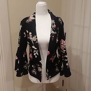 Black floral blazer